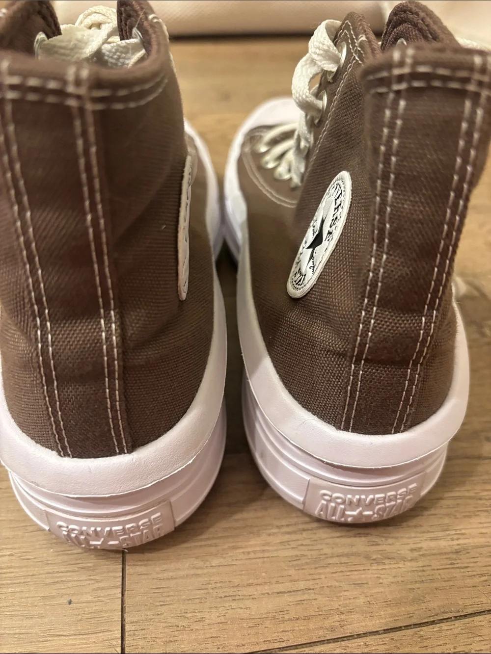 Converse Brown High-Top Sneakers with White Accents US 5.5